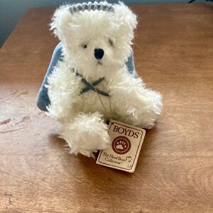 Boyds White Teddy Bear with Blue Angel Wings & Halo Hi I’m Lil’ Haley
